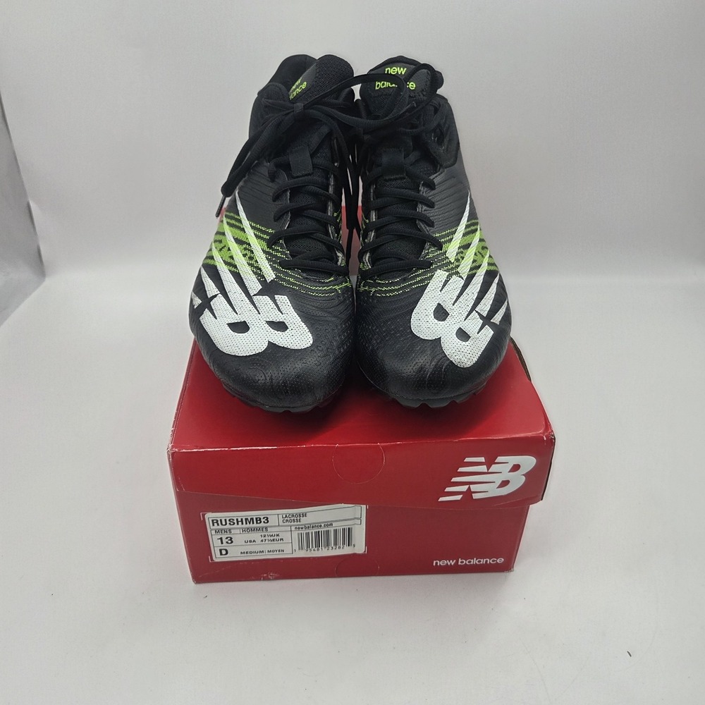 New Balance Rush V3 Mid Lacrosse Cleats Black / White Men's Size 13 NEW